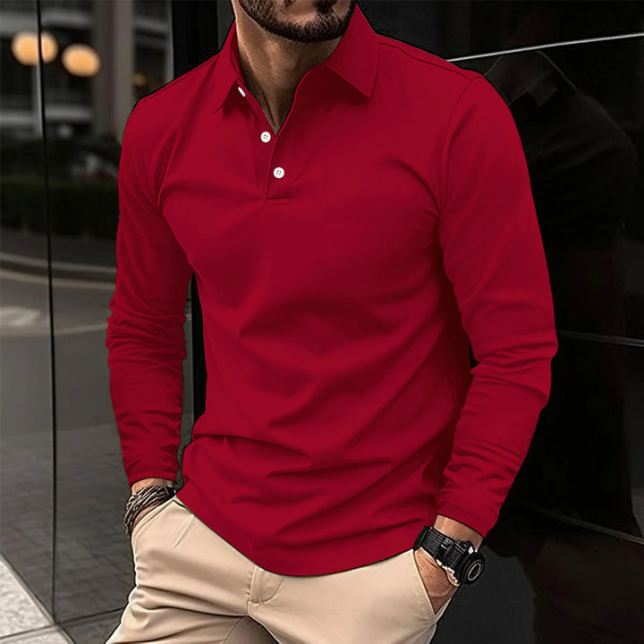 Marco - Casual long-sleeved polo shirt